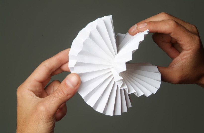 Origami folding  (photo credit: PAUL JACOBSON)