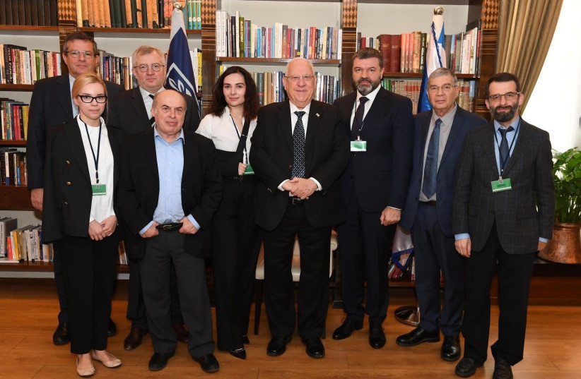Israeli President Reuven Rivlin met the Babi Yar Holocaust Memorial Center (BYHMC) executives on the 8th of February 2018. (photo credit: PR)