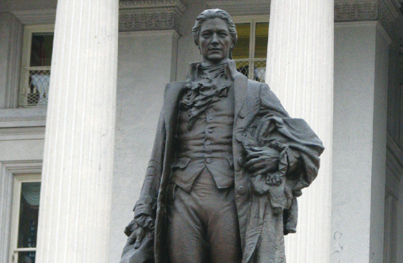 Statue of the Founding Father at the US Treasury in Washington (photo credit: Wikimedia Commons)