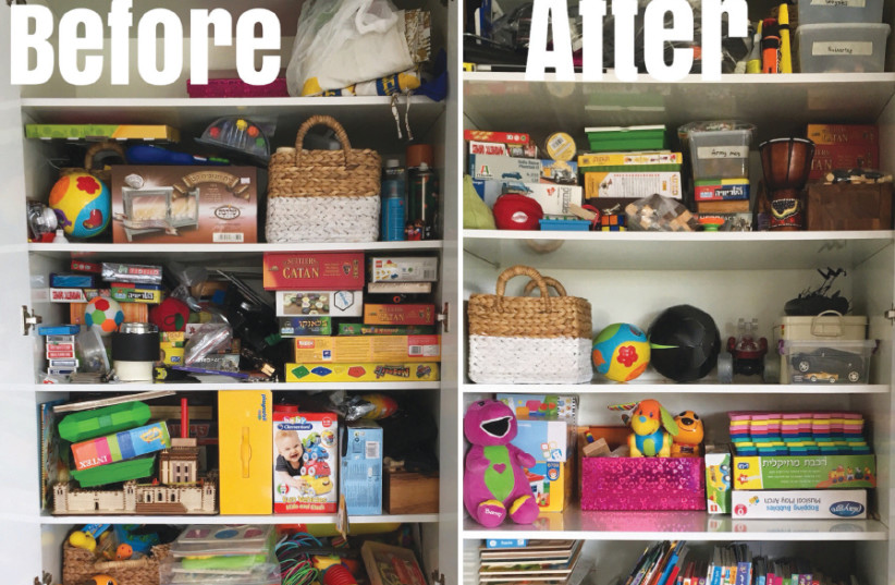 A closet before and after it was organized (photo credit: MIRIAM GOLD)
