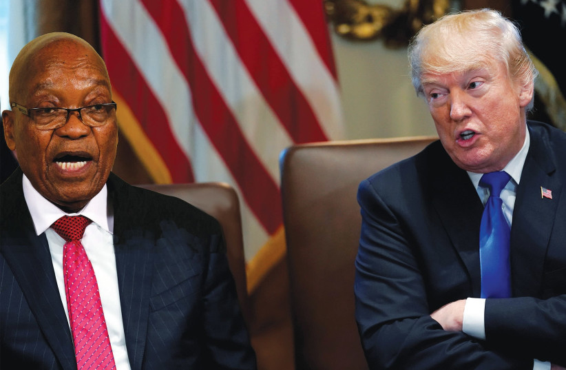 Trump with Zuma - Purim Parody (photo credit: REUTERS/JPOST STAFF)