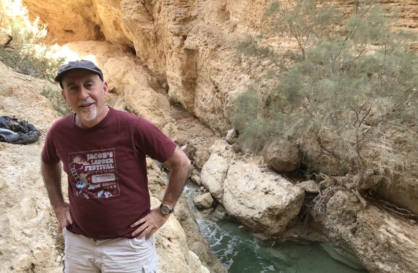 Tel Aviv University Prof. Alon Tal visiting the Boqeq Stream this week (photo credit: COURTESY OF ALON TAL)