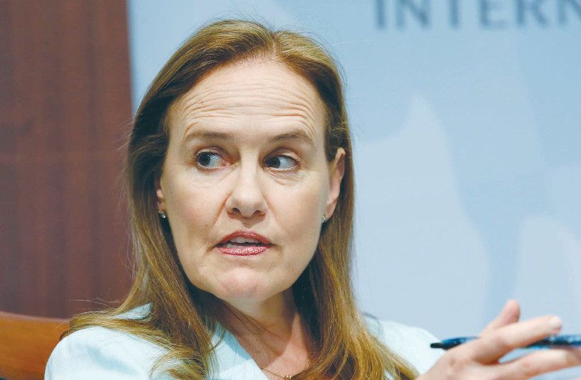 FORMER DEFENSE undersecretary for policy Michèle Flournoy, CEO of the Center for a New American Security. (photo credit: YURI GRIPAS/REUTERS)