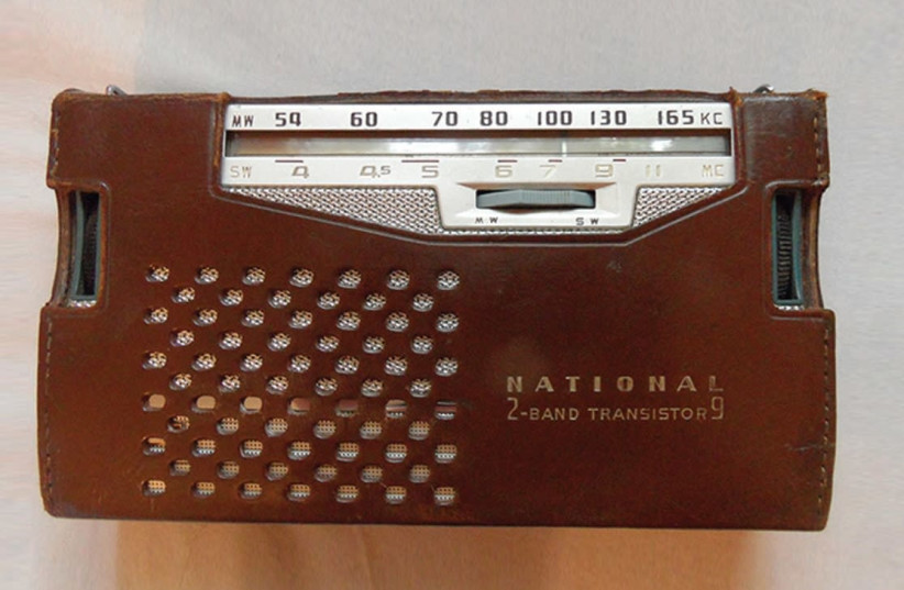 An old transistor radio used by the writer to listen to Israel Radio’s English News (photo credit: ROBERT HERSOWITZ)