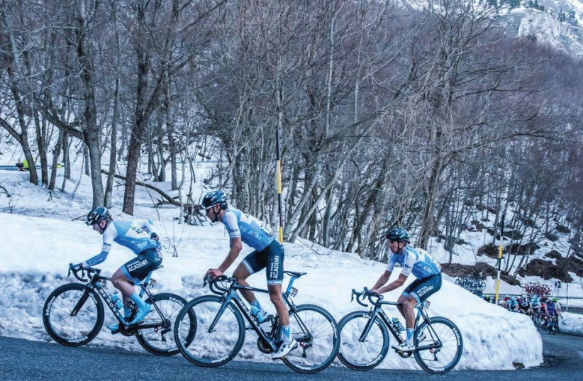 THE ISRAEL Cycling Academy, seen here competing in the elite  Tirreno–Adriatico race in Italy. (photo credit: ISRAEL CYCLING ACADEMY/NOA ARNON)