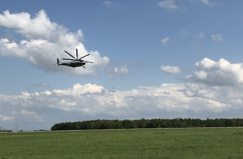The CH-53K on it's maiden flight in the skies of Berlin (photo credit: ANNA AHRONHEIM)