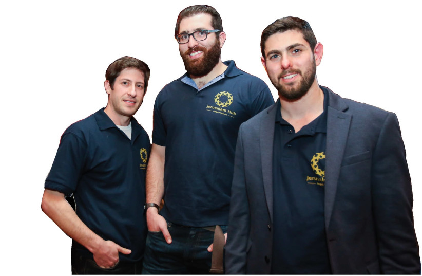 The Hub team: (from left) Aaron Mendlowitz, Shalom Makowitz and Yaron Pacht. (photo credit: MARC ISRAEL SELLEM)