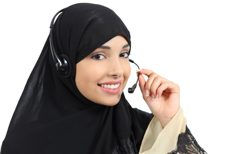 Arab woman phone operator (ILLUSTRATIVE) (photo credit: INIMAGE)