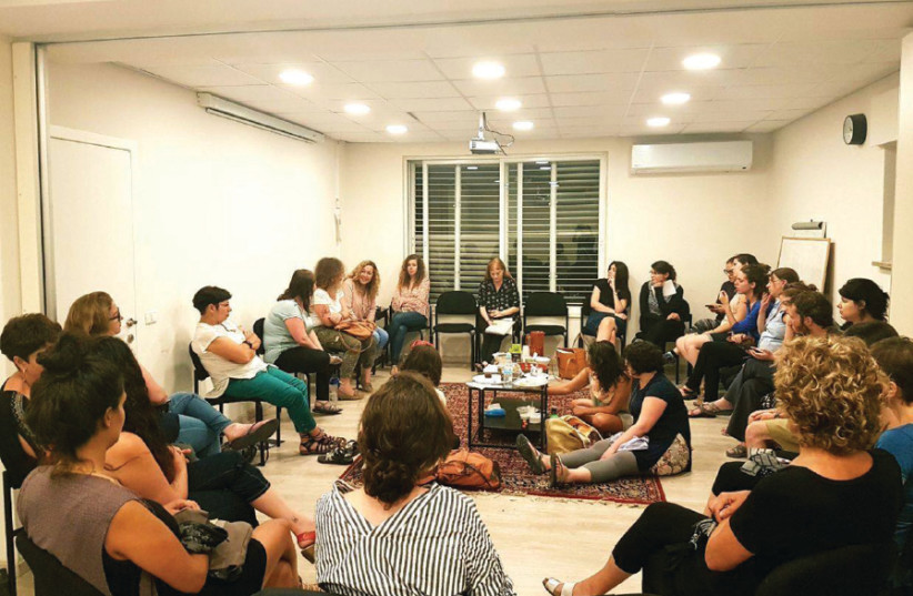 Volunteers meet at the Jerusalem Rape Crisis Center (photo credit: Courtesy)