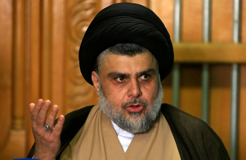 Iraqi Shi'ite cleric Moqtada al-Sadr speaks in Najaf, Iraq May 17, 2018 (credit: REUTERS/ALAA AL-MARJANI)