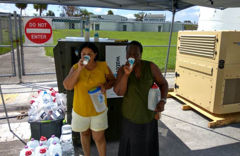 Watergen units were set up in the US to assist people in Texas and Florida by providing clean and safe drinking water in the aftermath of Hurricanes Harvey and Irma last year (photo credit: Courtesy)