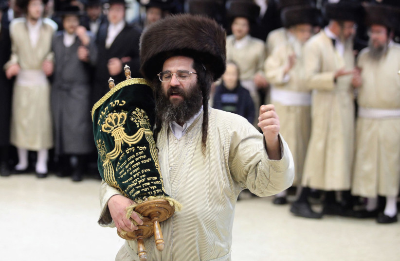 THE DEDICATION of a new Torah scroll is ample reason for celebration (photo credit: MARC ISRAEL SELLEM)