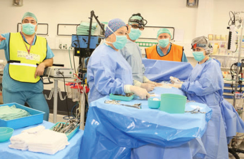 An operating drill in Rambam hospital (photo credit: COURTESY RAMBAM MEDICAL CENTER)