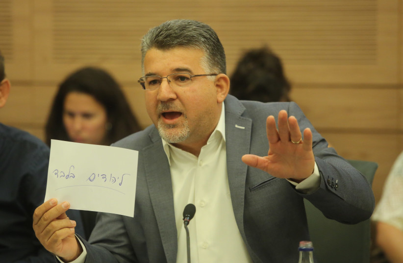 Yousef Jabareen (Joint List) debating the Nation-State bill, July 10, 2018. (photo credit: MARC ISRAEL SELLEM)