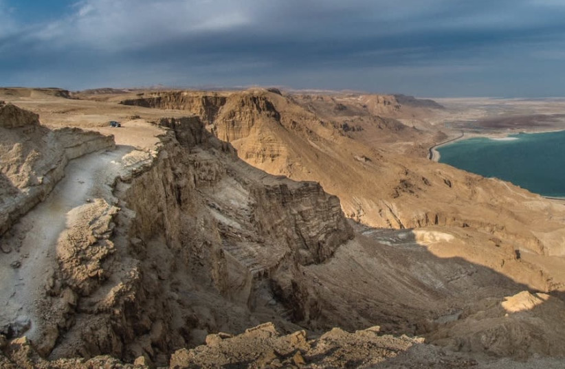 A BREATHTAKING view of the Dead Sea and the Judean Desert can be seen while guided jeep tour with Te’ima Mehamidbar (photo credit: EYAL TAMIR)