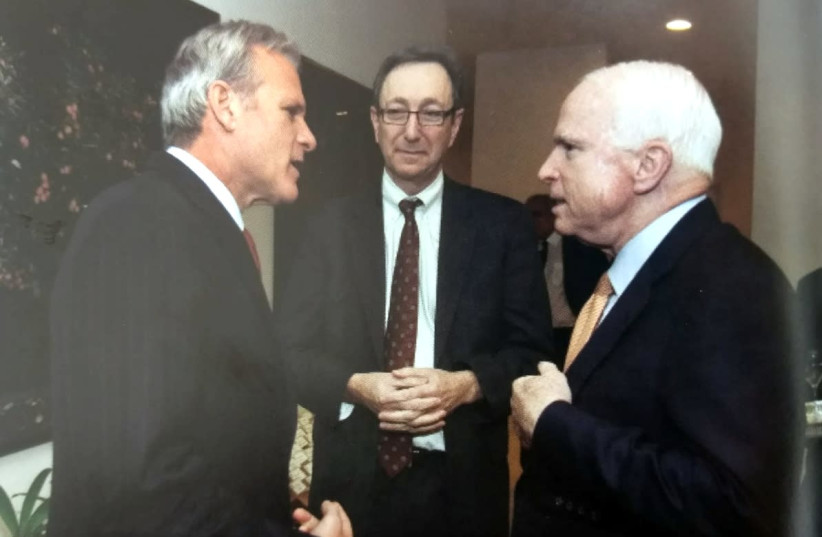 Michael Oren with John McCain (photo credit: SHMULIK ALMANY/ISRAELI EMBASSY IN THE US)