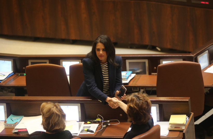 Ayelet Shaked making her case in the Knesset. (photo credit: MARC ISRAEL SELLEM)