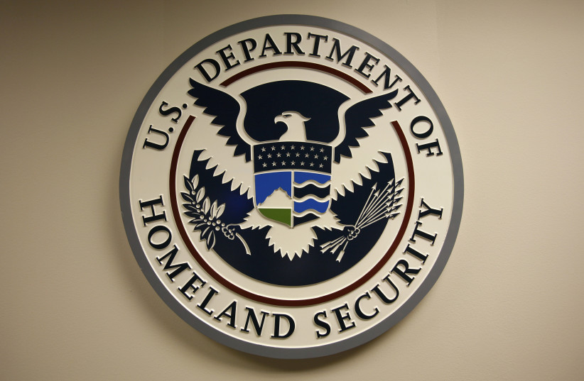 U.S. Department of Homeland Security emblem is pictured at the National Cybersecurity & Communications Integration Center (NCCIC) located just outside Washington in Arlington, Virginia September 24, 2010. (photo credit: REUTERS)