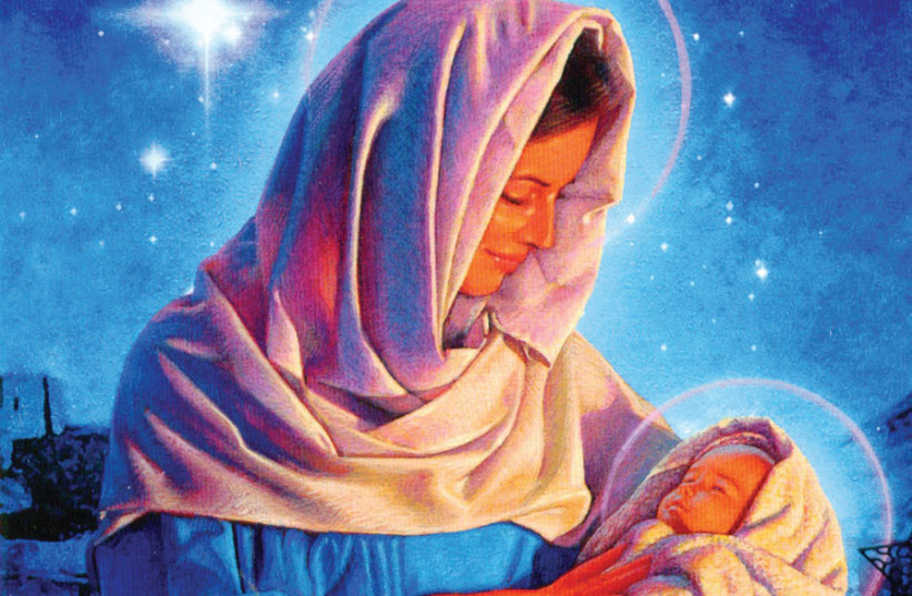 A postcard of Virgin Mary and Baby Jesus (photo credit: AUSTRALIA POST SHOP)