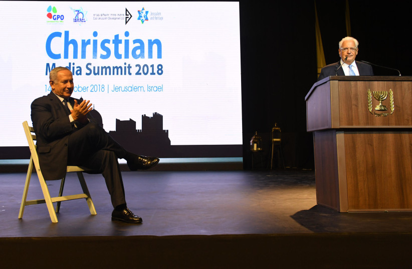Netanyahu at the 2018 Christian Media Summit (credit: GPO)