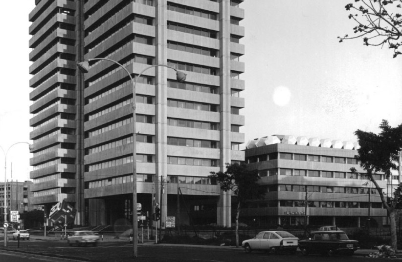 THE BRUTALIST style former Agricultural Center Building, now Amot Mishpat House, in Tel Aviv.  (photo credit: YAEL ALONI COLLECTION/RAN ERDE)