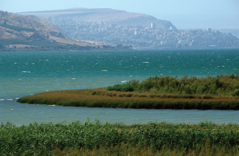Lake Kinneret, also known as the Sea of Galilee, Israel's main water reservoir (photo credit: NOAM BEDEIN)