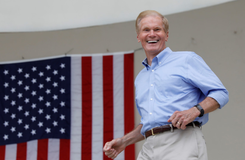 Senator Bill Nelson (D-FL) smiles in West Palm Beach, Florida, U.S., November 3, 2018 (credit: REUTERS/SHANNON STAPLETON)