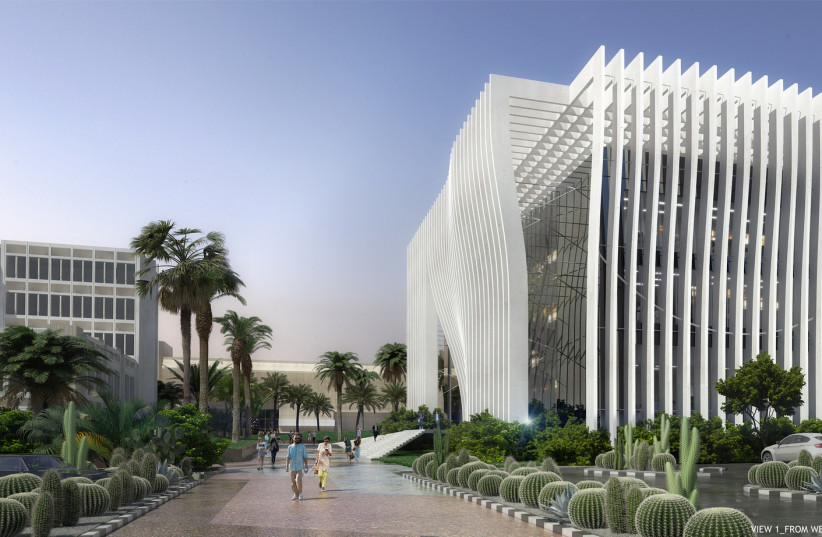 An illustration of Tel Aviv University's under construction Roman Abramovich Building for Nanoscience and Nanotechnology (photo credit: ATELIER D’ARCHITECTURE MICHEL REMON/STRELKA KB)