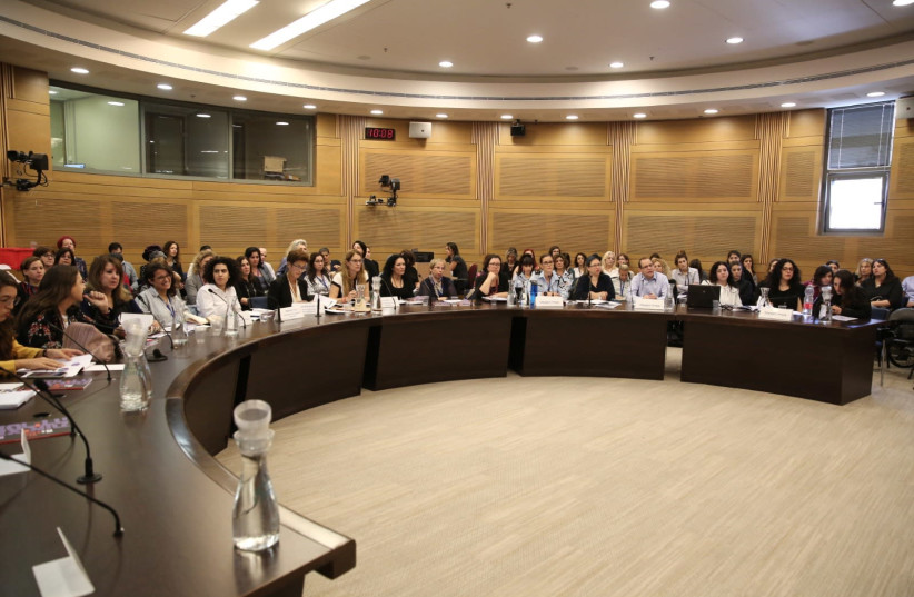 The Association of Rape Crisis Centers in Israel  presented its annual report   a special session held by the Knesset Committee for the Advancement of Women on Tuesday (photo credit: NOAM RIVKIN-PANTON)