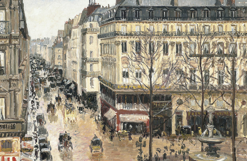Camille Pissarro's Rue Saint-Honore in the Afternoon. Effect of Rain (photo credit: Wikimedia Commons)