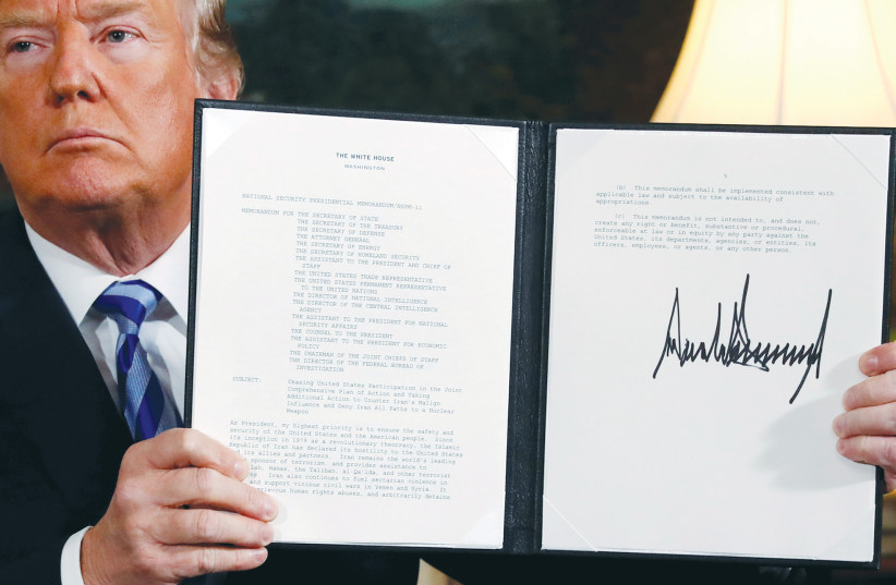 US PRESIDENT Donald Trump ends the JCPOA.  (photo credit: REUTERS)