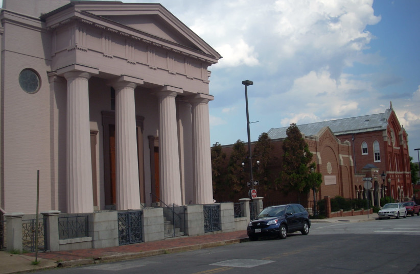 Jewish Museum of Maryland, Lloyd St., Baltimore City, Maryland Lloyd Street Synagogue on the left and the Chizuk Amuno Synagogue on the far right (photo credit: Wikimedia Commons)