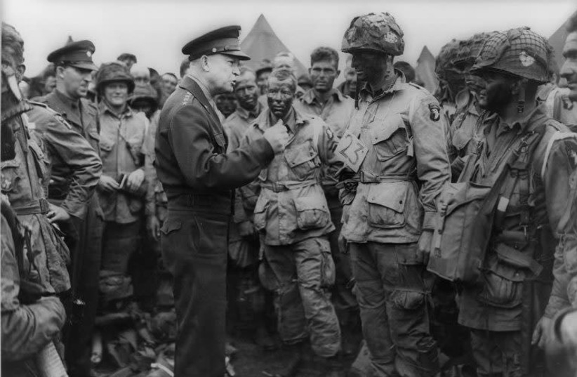 General Dwight D. Eisenhower, the Supreme Allied Commander, asked Winston Churchill to send British parliamentarians to Buchenwald. (credit: NATIONAL LIBRARY OF ISRAEL)