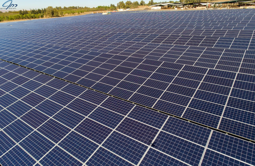 Solar panels at one of the projects of Enlight Renewable Energy (photo credit: RACHAF PRO DRONE)
