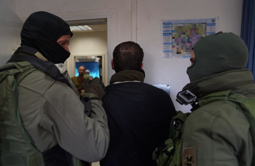 IDF forces have carried out dozens of arrests as part of the effort to capture the terrorist As'am Barghouti who carried out the shooting attack in Givat Assaf.  (photo credit: IDF SPOKESMAN’S UNIT)