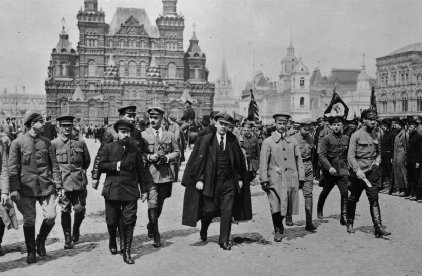 VLADIMIR LENIN and a group of Bolshevik commanders arrive in the Red Square in May 1919. (photo credit: Wikimedia Commons)