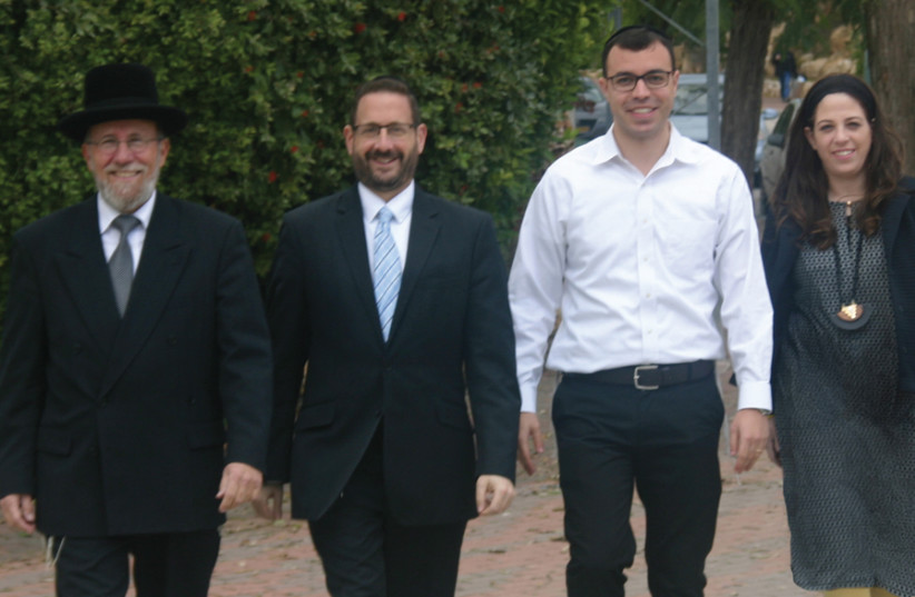 LEADING THE WAY: From left, Rabbi Karmi Gross, Dov Lipman, Avigdor Rabinovich and Chavie Ehrenfeld. (photo credit: MICHAEL LIPKIN)