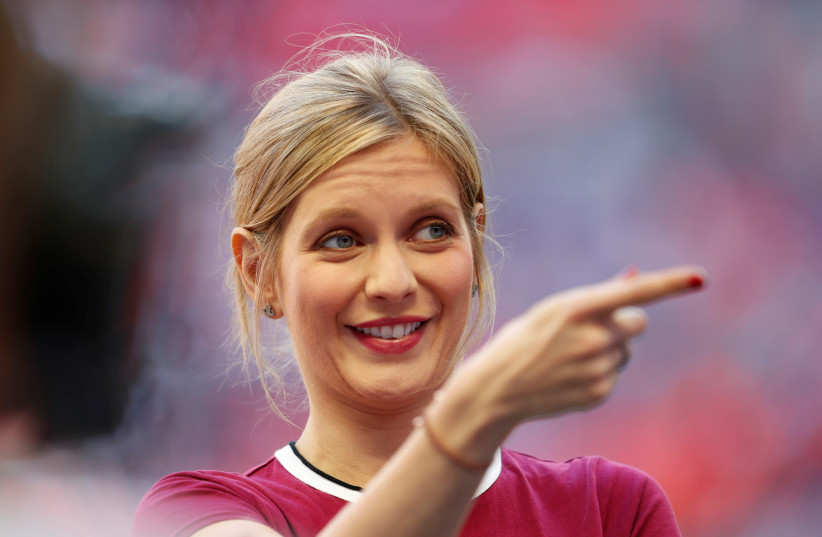 Soccer Football - FA Cup Final - Chelsea vs Manchester United - Wembley Stadium, London, Britain - May 19, 2018 Presenter Rachel Riley before the match. (photo credit: LEE SMITH / REUTERS)
