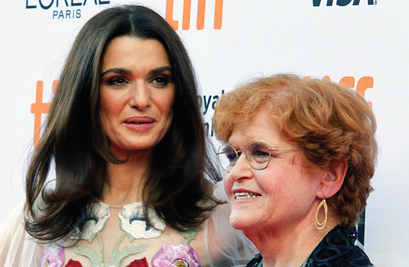 DEBORAH E. LIPSTADT (right) and actress Rachel Weisz arrive for the premiere of the film ‘Denial’ at the Toronto International Film Festival in 2016. (photo credit: FRED THORNHILL/REUTERS)
