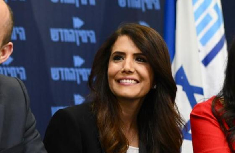 Alona Barkat at an introductory press conference with The New Right, February 7th, 2019 (photo credit: AVSHALOM SASSONI/MAARIV)