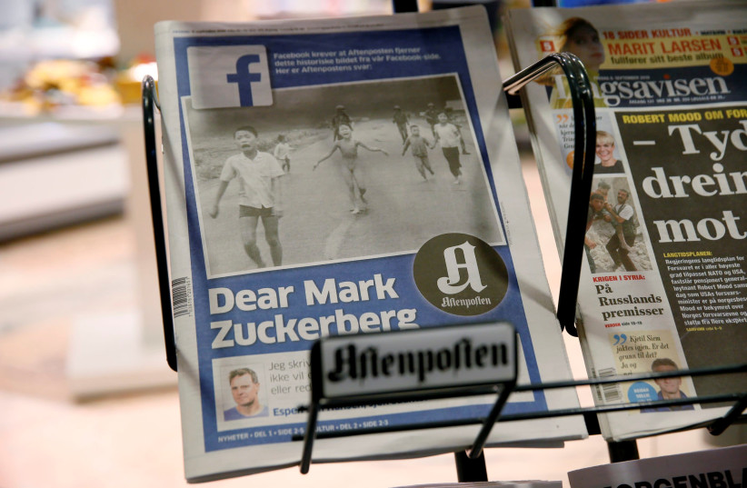 The front cover of Norway's largest newspaper by circulation, 'Aftenposten', is seen at a news stand in Oslo, Norway September 9, 2016 (photo credit: REUTERS)