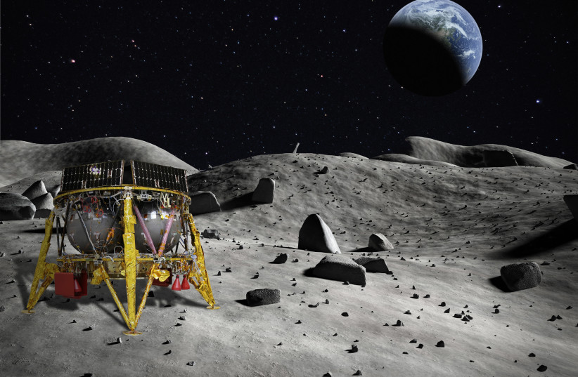 Real spacecraft on the moon (photo credit: SPACEIL)