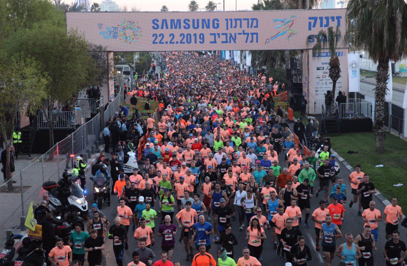 Picture of the 2019 Tel Aviv Marathon (photo credit: RONEN TOPELBERG)