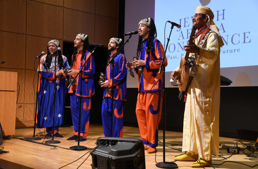 A performance of Sebt (or Shabbat) Gnawa, the summoning of Judeo-Moroccan spirits, by the Grammy-nominated Innov Gnawa (photo credit: CHRYSTIE SHERMAN/WWW.CHRYSTIESHERMAN.COM)