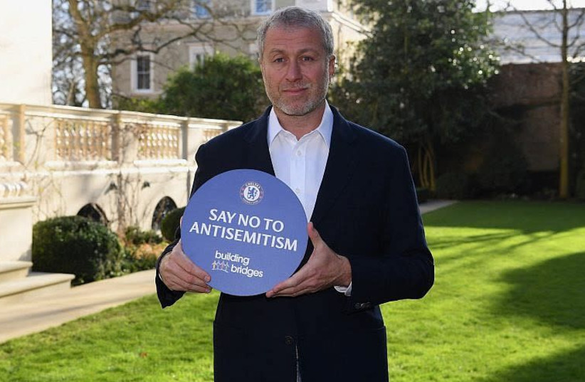 Chelsea FC owner Roman Abramovich promoting "Say No to Antisemitism" (photo credit: Courtesy)