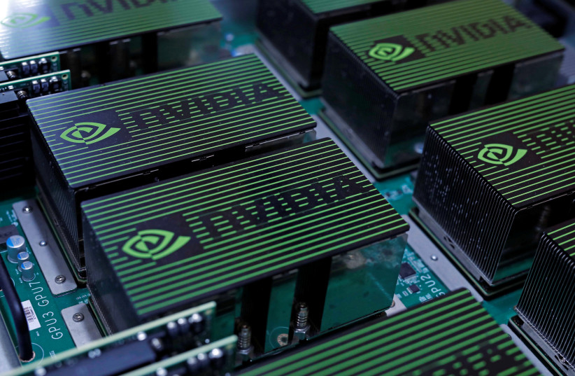 The logo of Nvidia Corporation is seen during the annual Computex computer exhibition in Taipei, Taiwan (photo credit: REUTERS/TYRONE SIU)
