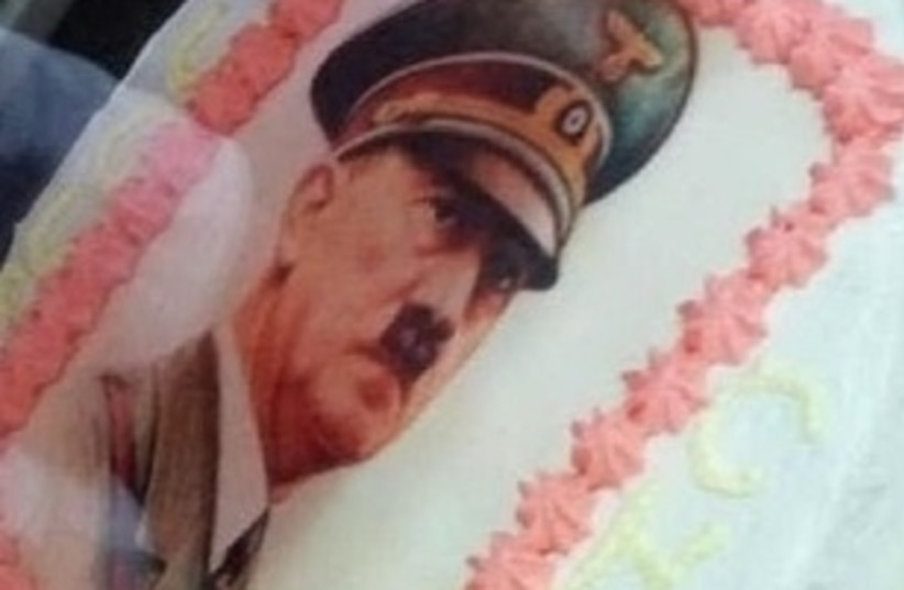 A cake bearing the portrait of Hitler was served at the Birthday of an Italian teenager  (photo credit: SIMON WIESENTHAL CENTRE)