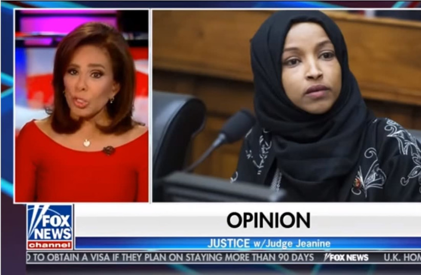 Screenshot from the March 9, 2019 airing of Justice with Judge Jeanine Pirro on Fox News (photo credit: FOX NEWS)