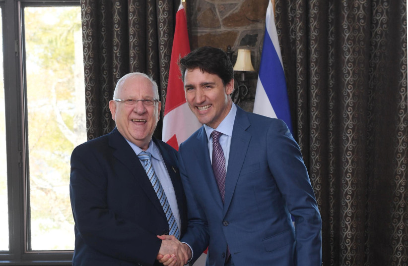 President Rivlin held a working meeting with Prime Minister of Canada Justin Trudeau (credit: Mark Neiman/GPO)