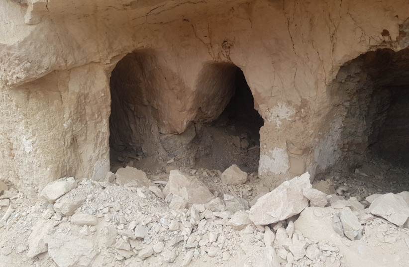 The Hasmonean burial caves that were reportedly looted by local Arabs from Jericho. (photo credit: YEDIDYA NEEMAN)